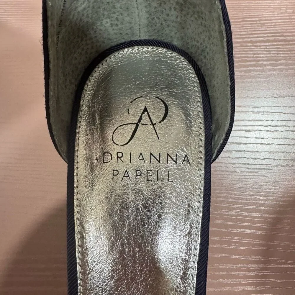 ADRIANNA PAPELL 9 AVRIL CRYSTAL FAILLE EVENING HEELED BLUE SANDAL